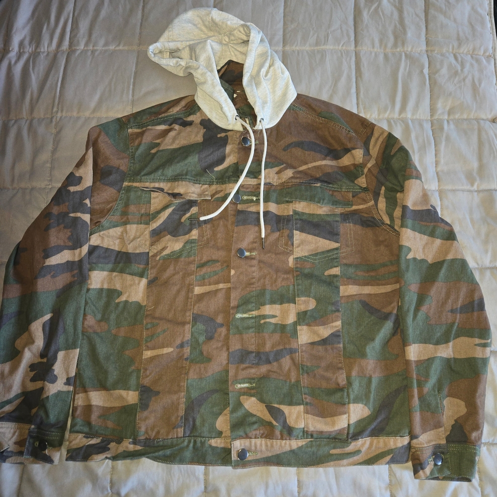 Nomad Green and Brown Military Field Jacket with Camouflage